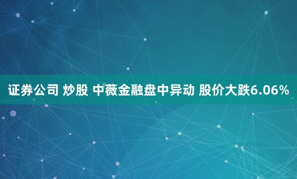 证券公司 炒股 中薇金融盘中异动 股价大跌6.06%