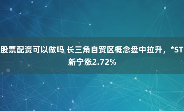 股票配资可以做吗 长三角自贸区概念盘中拉升，*ST新宁涨2.72%